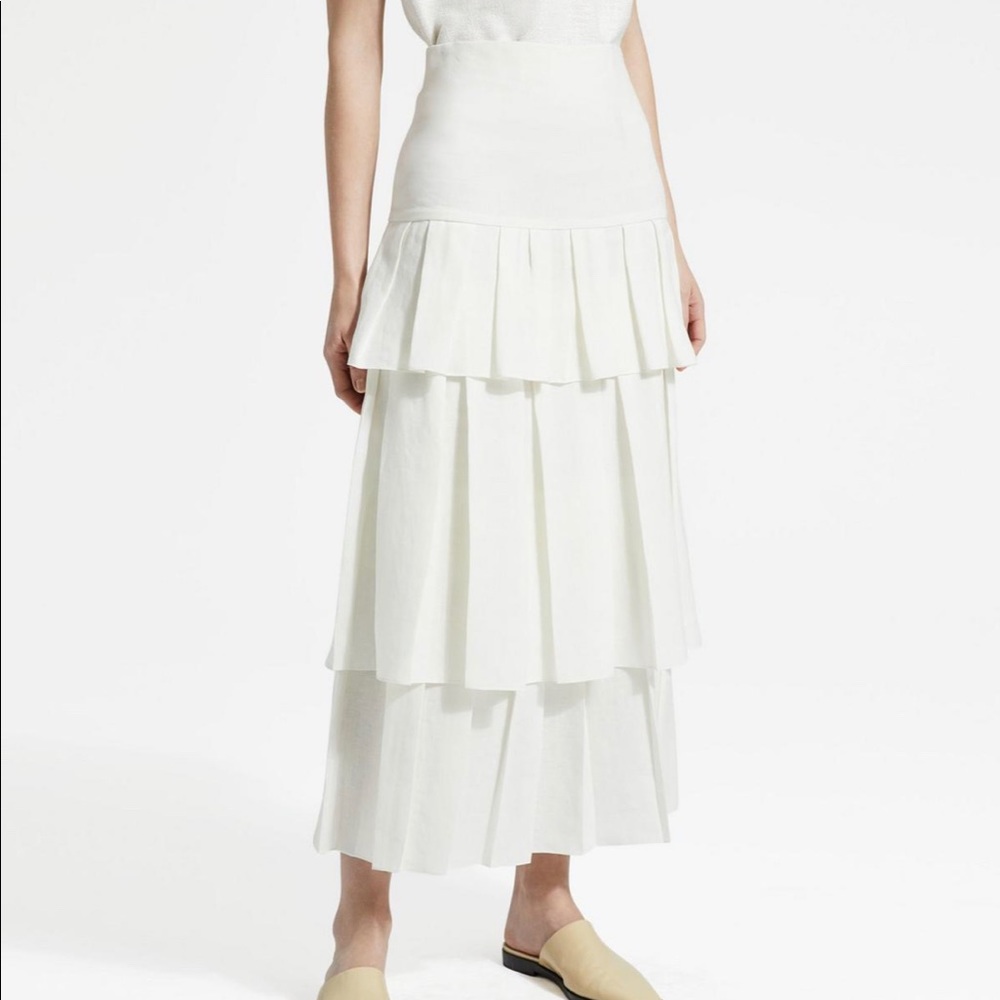 COPY - Theory Tiered Linen Skirt - Picture 1 of 5